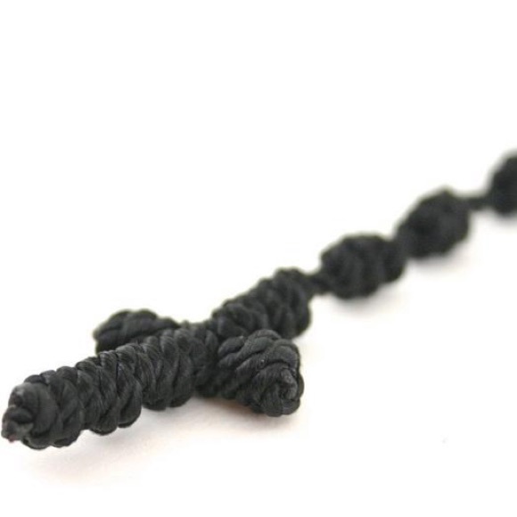 Knotted Rosary Necklace Black Rosary Military Cord Rosary Christian Catholic - Picture 3 of 5